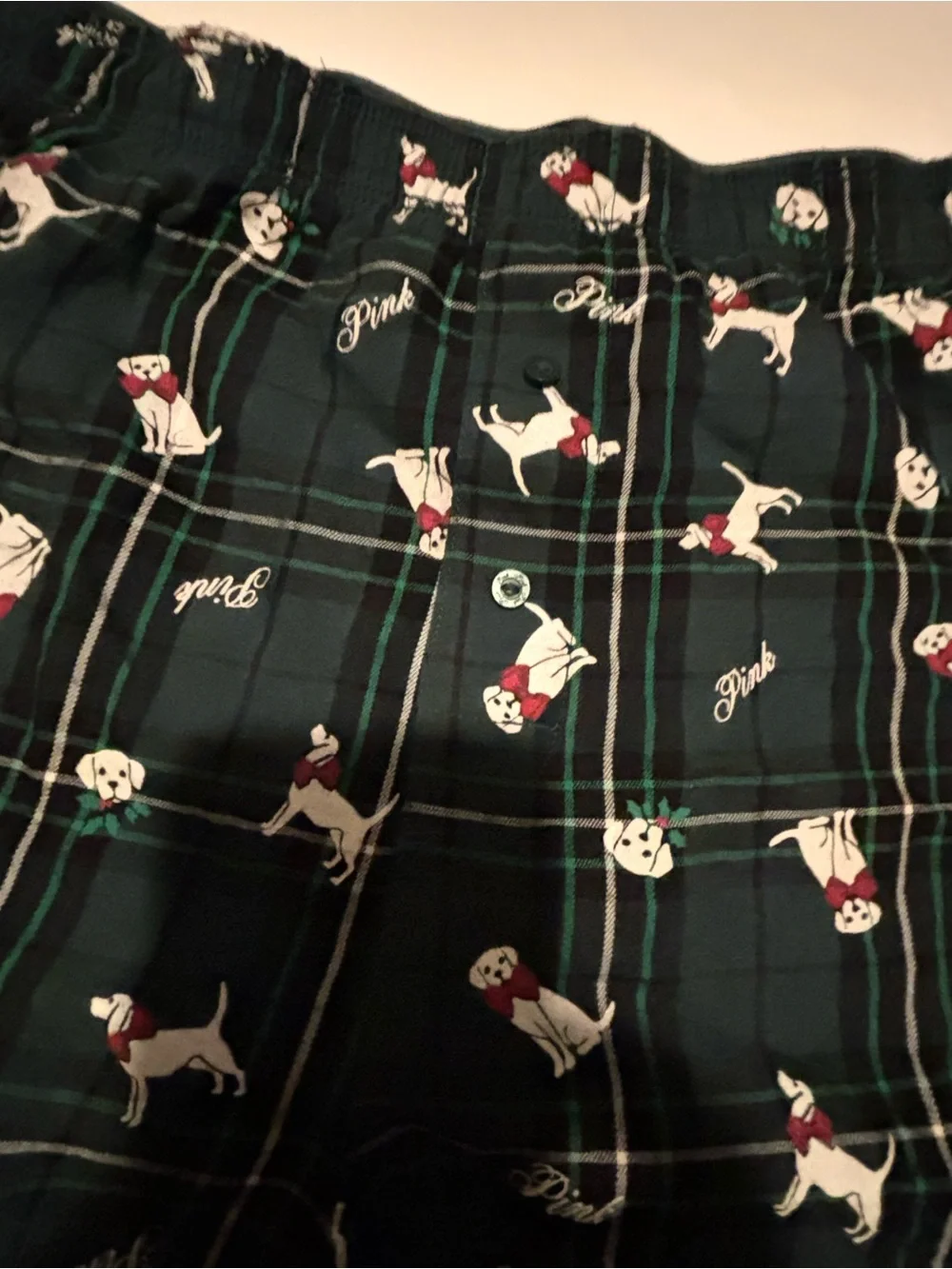 Victoria's Secret PINK Green Plaid Boxer Shorts